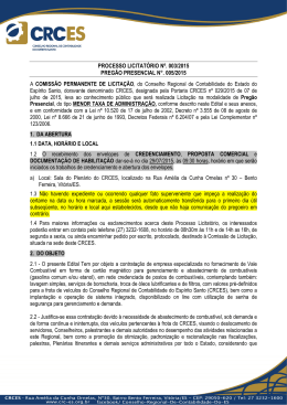 PROCESSO LICITATÓRIO Nº. 003/2015 PREGÃO PRESENCIAL N