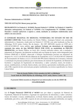 edital &ndash; preg&atilde;o presencial crmv-rj n&ordm; 06
