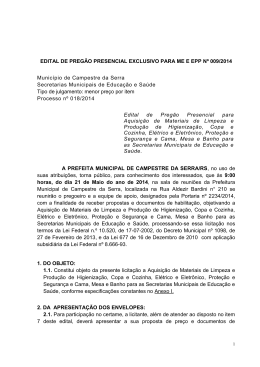 EDITAL DE PREG&Atilde;O PRESENCIAL EXCLUSIVO