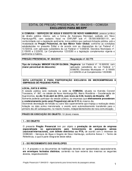 edital de preg&atilde;o presencial n&ordm;. 004/2015 &ndash; comusa exclusivo para