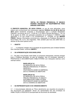 Preg&atilde;o Presencial n&deg; 006/2015