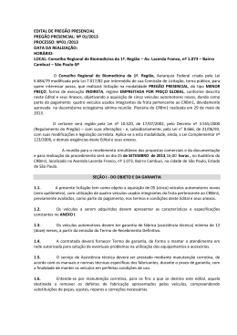 Preg&atilde;o Presencial 01/2013 - Conselho Regional de Biomedicina 1&ordf;