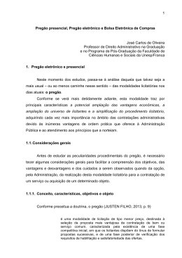 1 Preg&atilde;o presencial, Preg&atilde;o eletr&ocirc;nico e Bolsa Eletr&ocirc;nica de