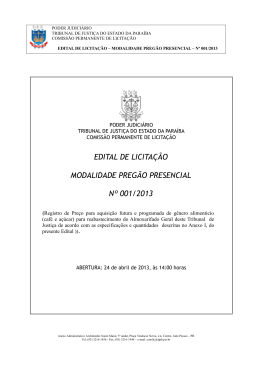 edital de licitação modalidade pregão presencial nº 001/2013