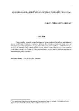 1 A POSSIBILIDADE DA EXIG&Ecirc;NCIA DE AMOSTRAS NO PREG&Atilde;O