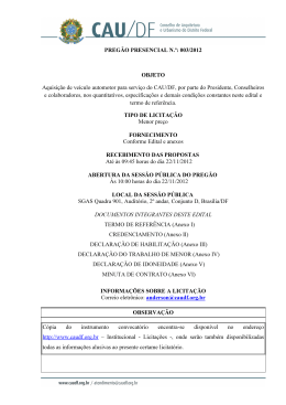 PREG&Atilde;O PRESENCIAL N.&ordm;: 003/2012 OBJETO Aquisi&ccedil;&atilde;o