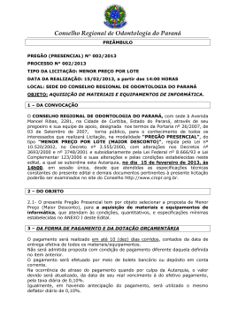 pregão (presencial) n° 002-2013