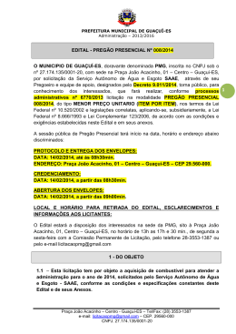 1 EDITAL - PREG&Atilde;O PRESENCIAL N&ordm; 008/2014 - SAAE-Gua&ccedil;u&iacute;-ES