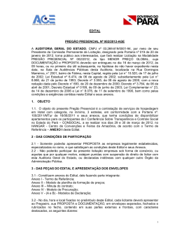 EDITAL PREG&Atilde;O PRESENCIAL N&ordm; 002/2012