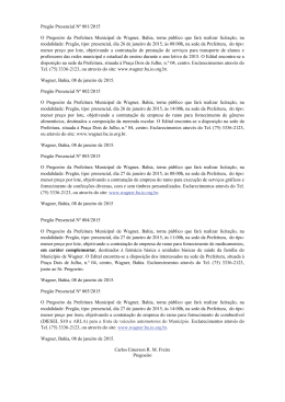 Pregão Presencial Nº 003/2015 - Portal da Prefeitura Municipal de
