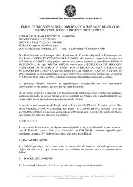 EDITAL DE PREG&Atilde;O PRESENCIAL OBJETIVANDO A - coren-sp