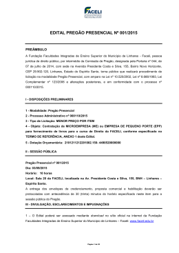 EDITAL PREG&Atilde;O PRESENCIAL N&ordm; 001/2015
