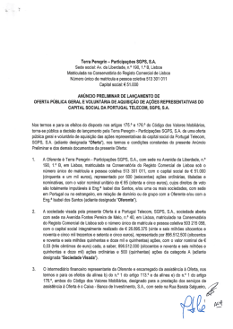 Terra Peregrin - Participações SGPS, S.A. Sede social: Av. da
