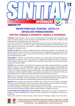 GRUPO PORTUGAL TELECOM - ALTICE E A DEFESA