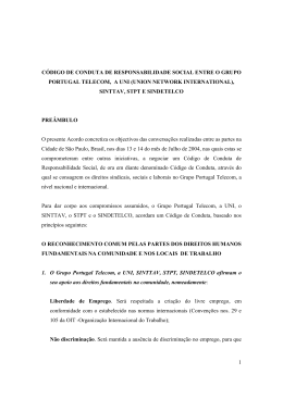 1 c&oacute;digo de conduta de responsabilidade social entre o grupo