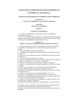 Estatutos - Comissão de Trabalhadores da Portugal Telecom