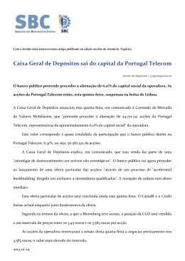 Caixa Geral de Depósitos sai do capital da Portugal Telecom