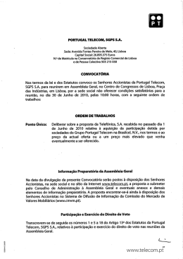 PORTUGAL TELECOM, SGPS S.A.