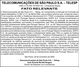 TELECOMUNICAÇÕES DE SÃO PAULO S.A. – TELESP