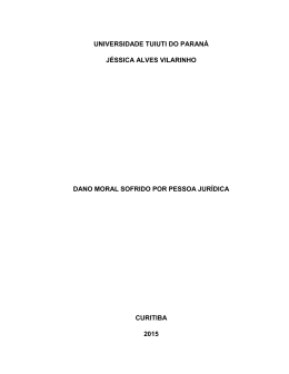 dano moral sofrido por pessoa juridica - TCC On-line