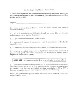 Pedido de Habilitação Simplificada - Pessoa Física