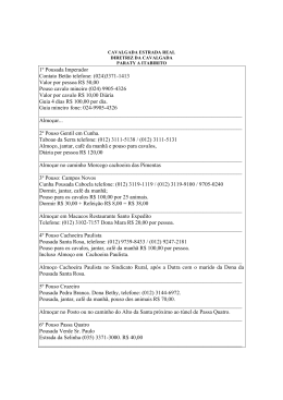 1&ordm; Pousada Imperador Contato Bet&atilde;o telefone: (024)3371