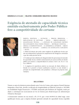 Exig&ecirc;ncia de atestado de capacidade t&eacute;cnica