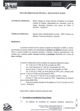 IRRF. Pr&ecirc;mios em dinheiro. Concursos Art&iacute;sticos e Culturais