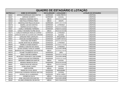 QUADRO DE ESTAGI&Aacute;RIO E LOTA&Ccedil;&Atilde;O