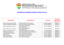 concessão de pensões no mês de agosto de 2014