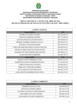 Resultado - Instituto Federal de Educa&ccedil;&atilde;o, Ci&ecirc;ncia e Tecnologia do