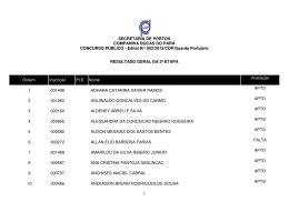 Edital N.º 002/2012/CDP/Guarda Portuário RESULTADO GERAL DA