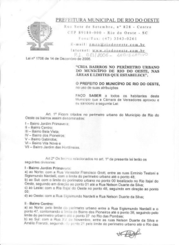 Lei municipal n&ordm; 1706/2006