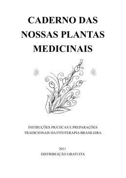 CADERNO DAS NOSSAS PLANTAS MEDICINAIS