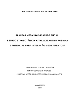 Plantas medicinais e sa&uacute;de bucal - UFPB