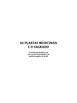 AS PLANTAS MEDICINAIS E O SAGRADO A