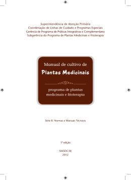 Plantas Medicinais - Prefeitura do Rio de Janeiro