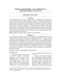Plantas comercializadas como medicinais no - Rodrigu&eacute;sia