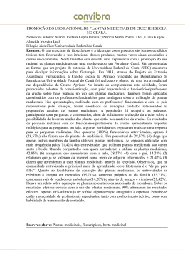 PROMO&Ccedil;&Atilde;O DO USO RACIONAL DE PLANTAS MEDICINAIS EM