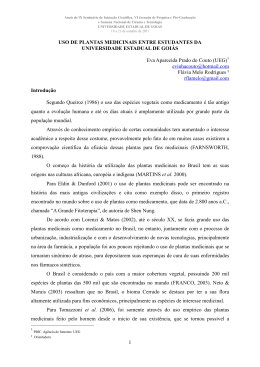 1 USO DE PLANTAS MEDICINAIS ENTRE ESTUDANTES DA