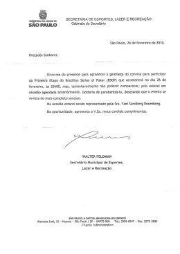 SÃO PAULO Gabinete do Secretario
