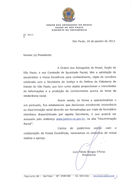 oRDEM Dos ADvoGADos Do BRASIL sEçAo DE sÃo PAULO