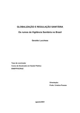 GLOBALIZA&Ccedil;&Atilde;O E REGULA&Ccedil;&Atilde;O SANIT&Aacute;RIA - Arca