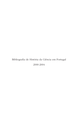 Bibliografia de Hist&oacute;ria da Ci&ecirc;ncia em Portugal 2000-2004