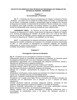 ESTATUTO DO SINDICATO DOS T&Eacute;CNICOS DE