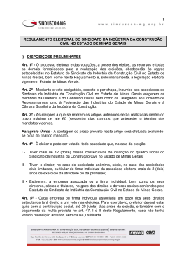 1 REGULAMENTO ELEITORAL DO SINDICATO - Sinduscon-MG