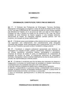 DO SINDICATO - sindisa&uacute;de/rs