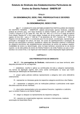 Estatuto do Sindicato dos Estabelecimentos