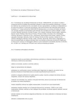 Do Sindicato dos Jornalistas Profissionais do Paran&aacute; CAP&Iacute;TULO 1
