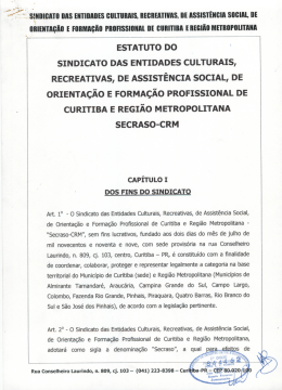 ESTATUTO DO SINDIcATO DAS ENTIDADES - secraso-pr
